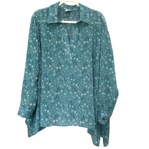 Cabi Chase Field of Flowers Lightweight Sheer Floral Feminine Spring Summer